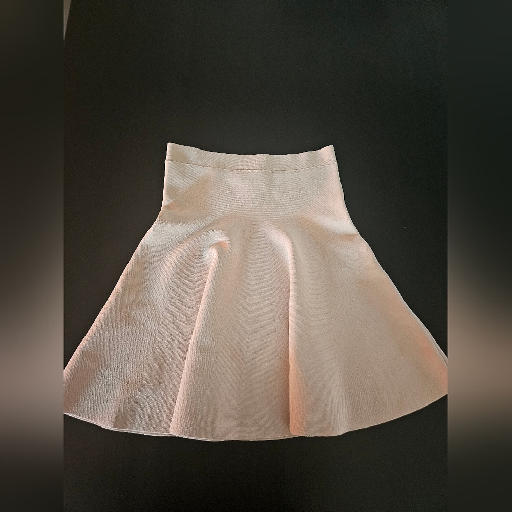 BCBGMAXAZRIA Cream Stretch Flare Skirt Bandage Style Women's Size XXS